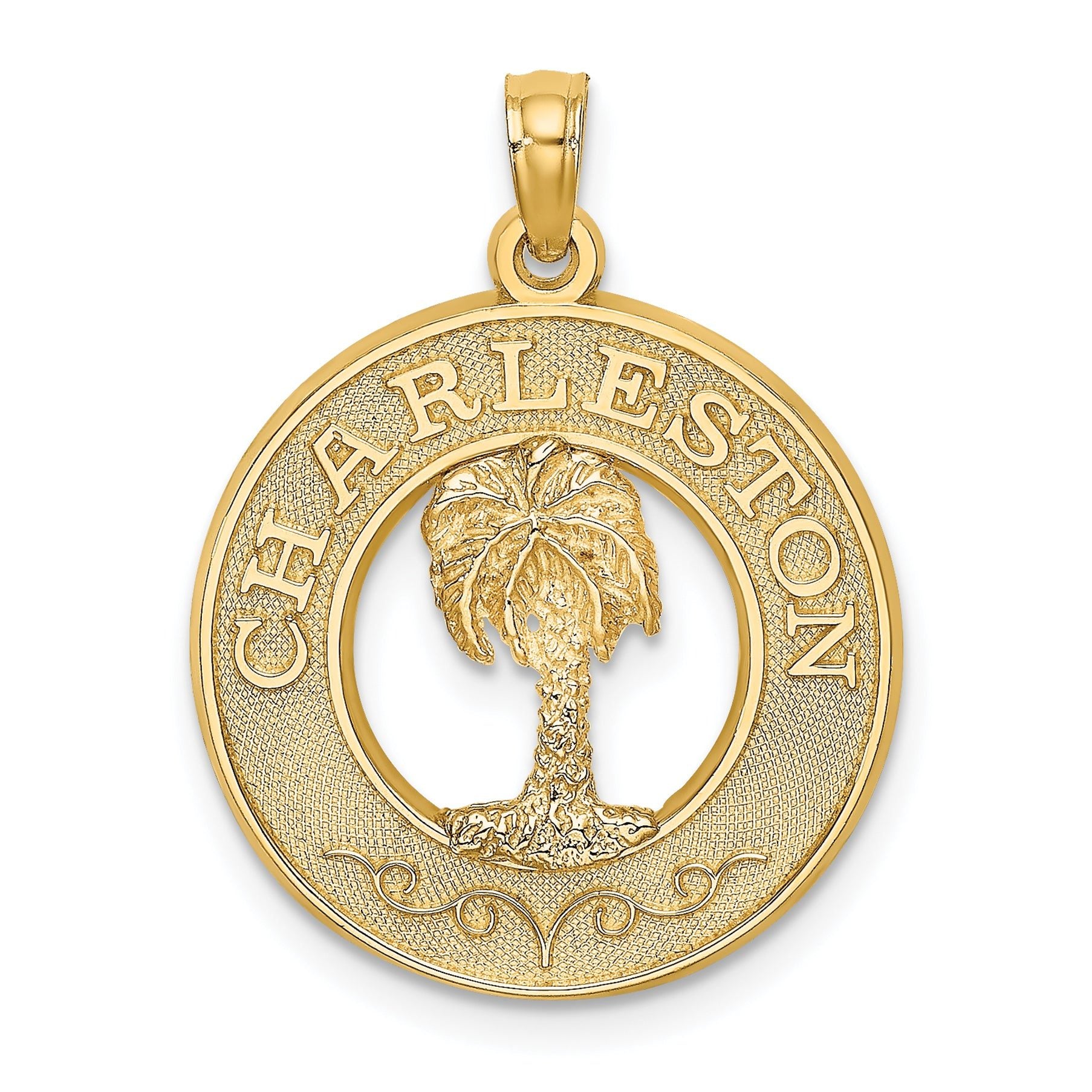 14K CHARLESTON Palm Tree Charm Main image