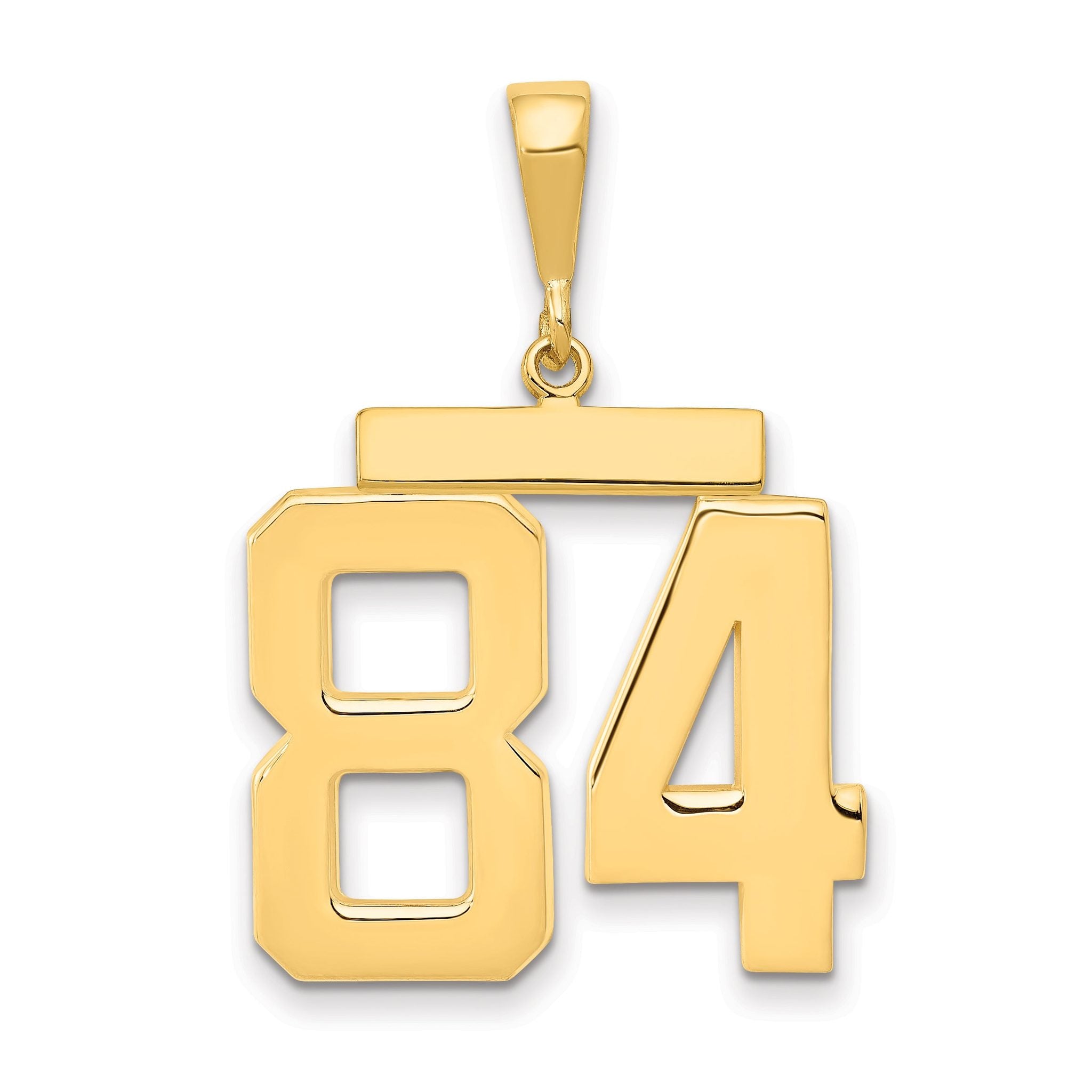 14K Gold Large Polished Number 84 Charm Elegant Casted Pendant Main image