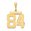 14K Gold Large Polished Number 84 Charm Elegant Casted Pendant