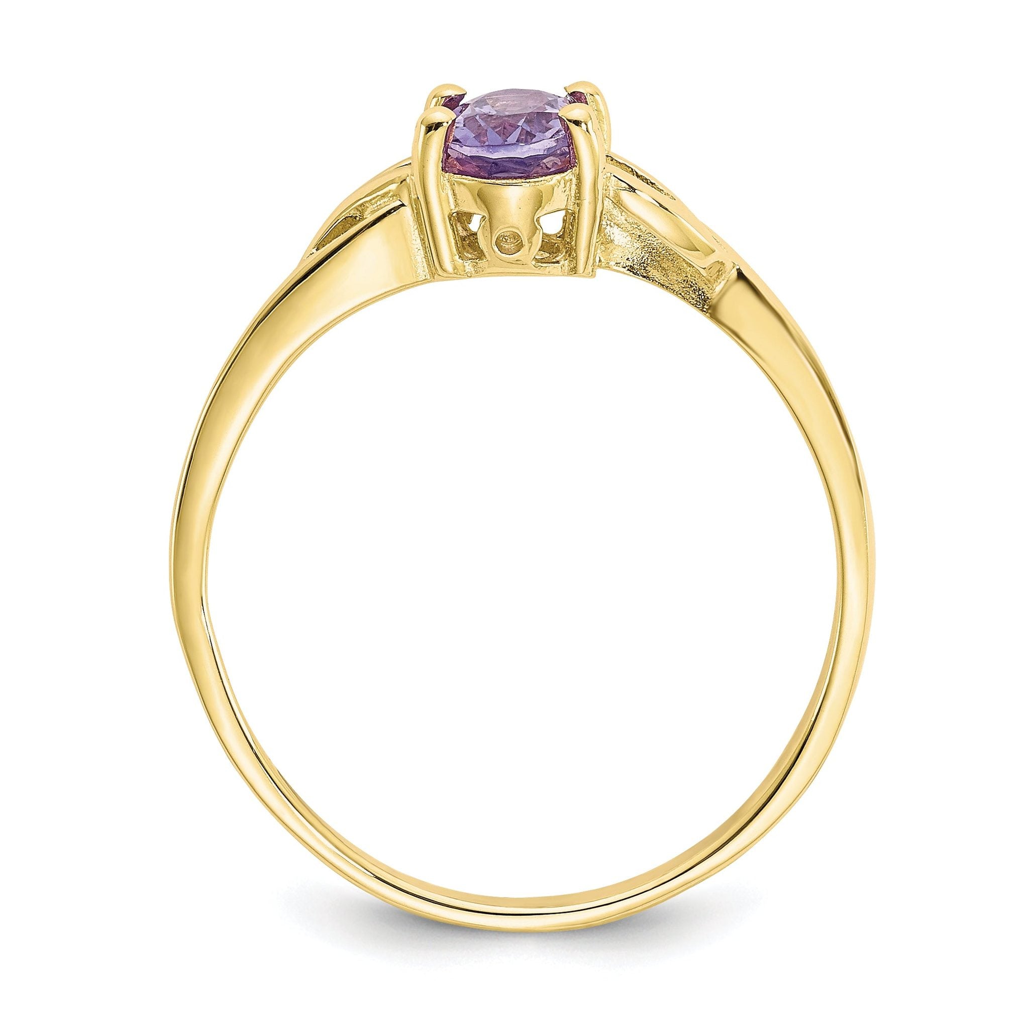 10k Polished Genuine Amethyst Birthstone Ring Secondary image