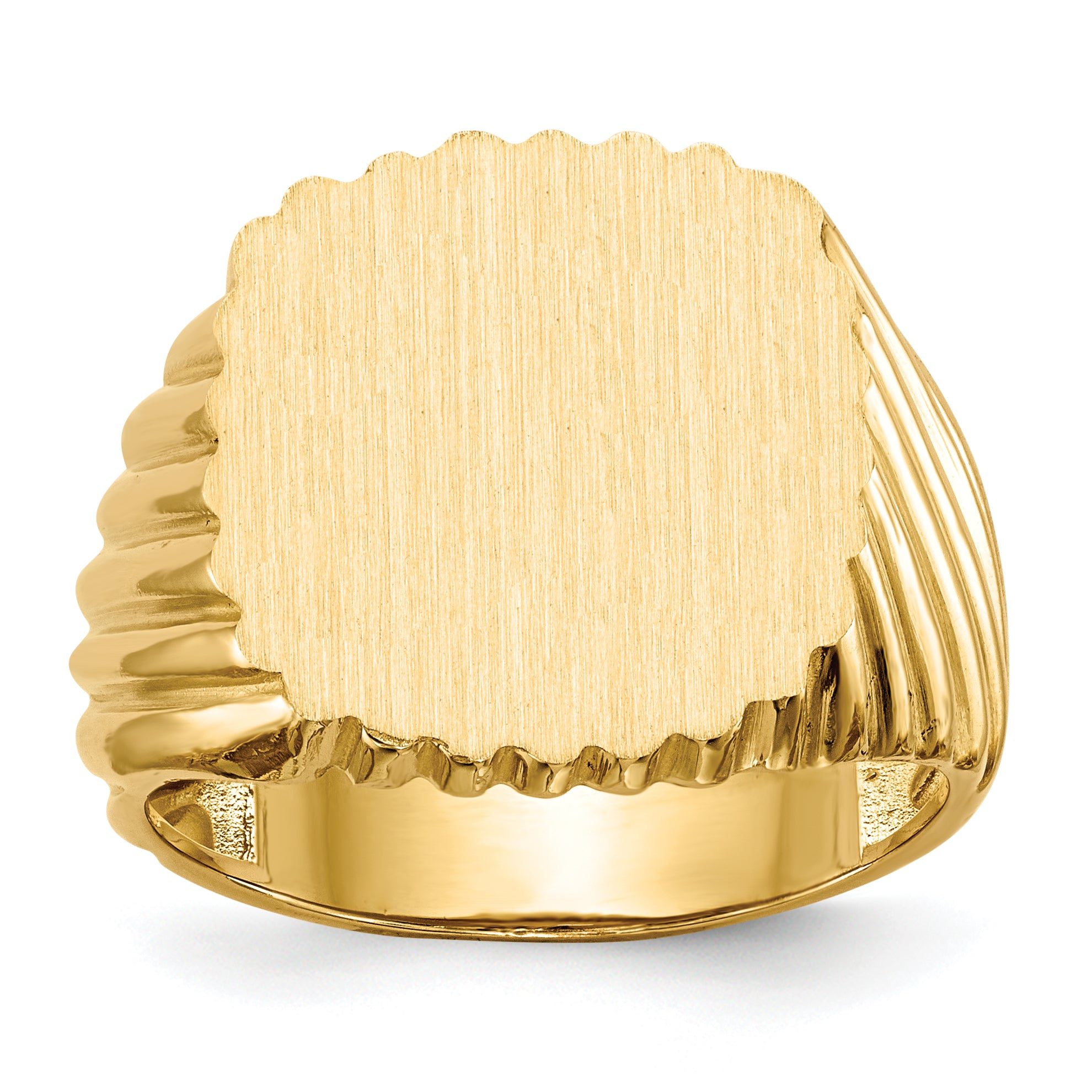 14k 18.0x16.5mm Open Back Men's Signet Ring Main image