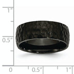 Hammered Black IP Wedding Band in Titanium, 8mm