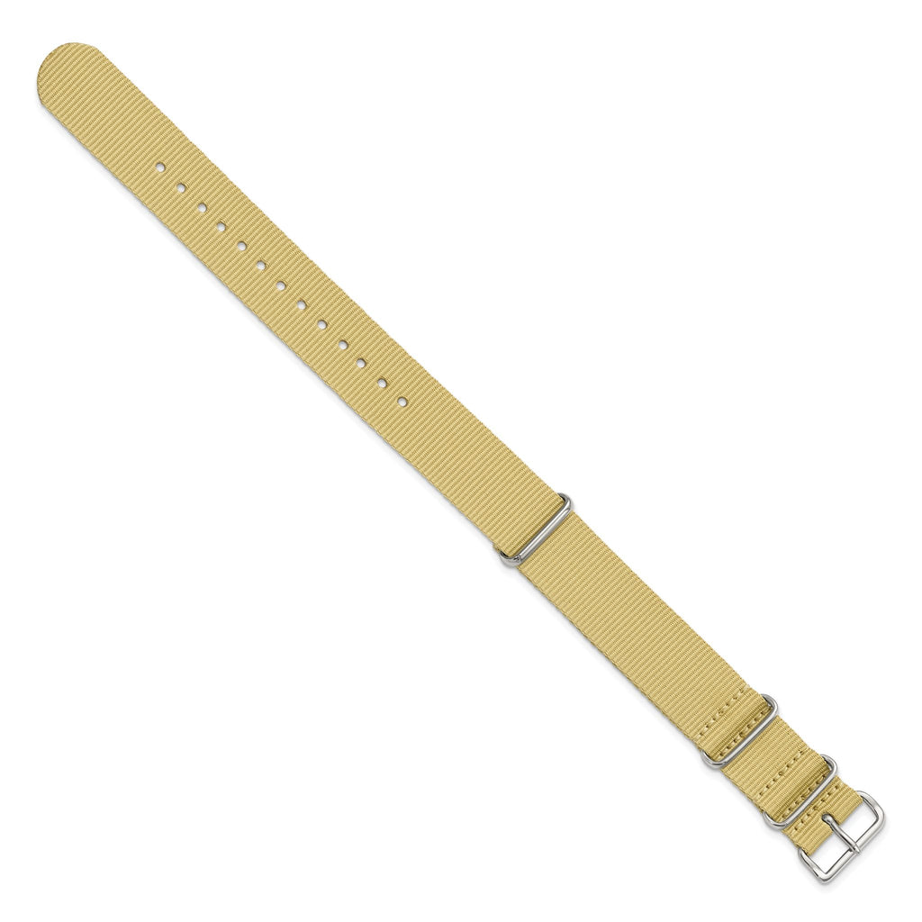 Khaki Military Ballistic Nylon Watch Band in G10, 18mm