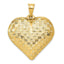 14K Polished Basket Weave Pattern 3-D Puffed Heart Pendant