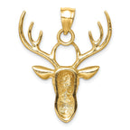 14K Polished Deer Head Pendant