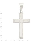Sterling Silver 925 Polished Cross Pendant with Anti-Tarnish Finish