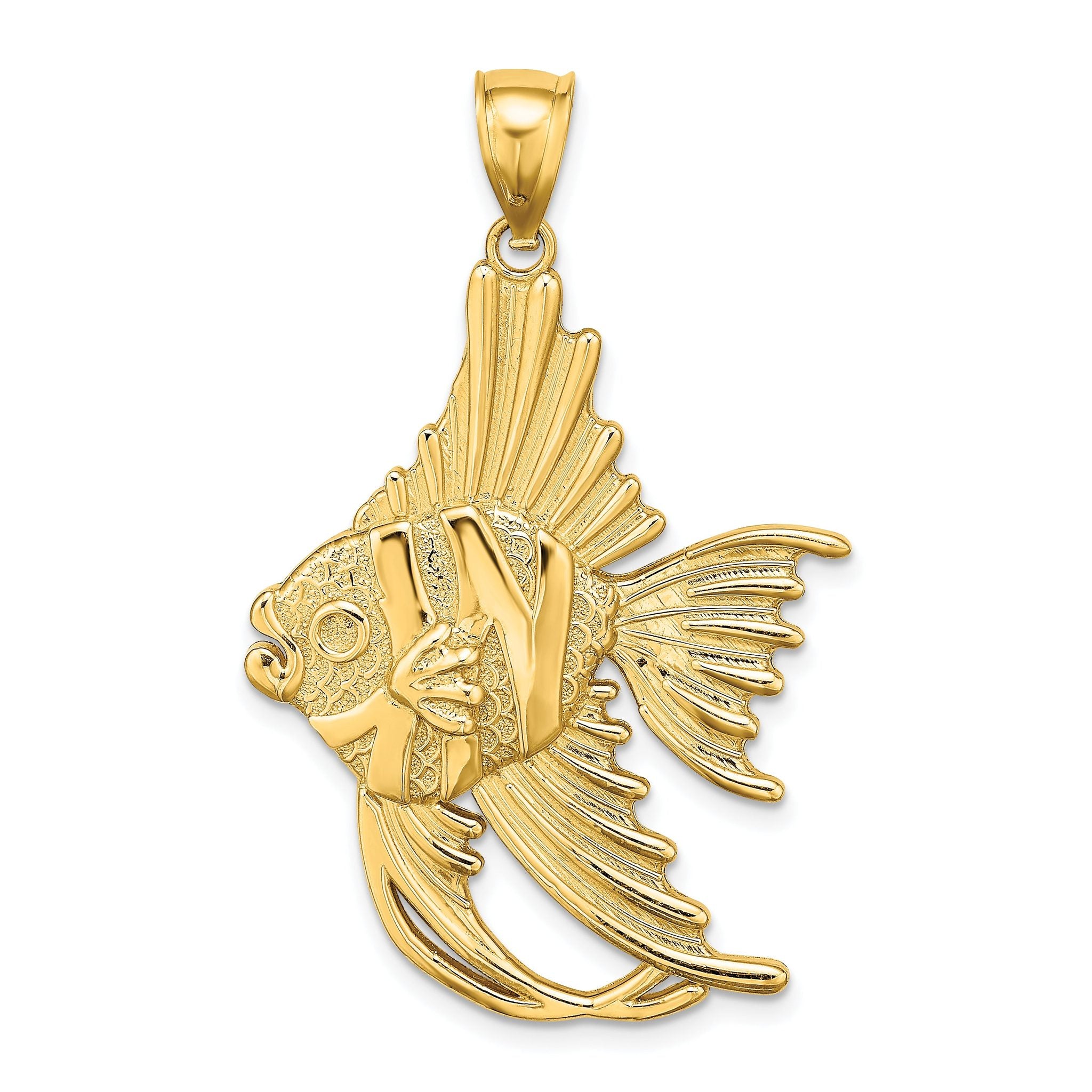 14K Textured LARGE ANGELFISH Charm Main image