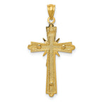 14K Two-Tone Gold Polished Crucifix Pendant  Elegant Solid Design
