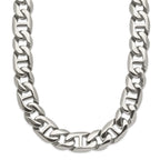 Sophia Jewelers Men's Polished Stainless Steel 24 Chain Necklace Gift-Ready