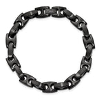 Stainless Steel Brushed Black IP-plated Link Bracelet for Men