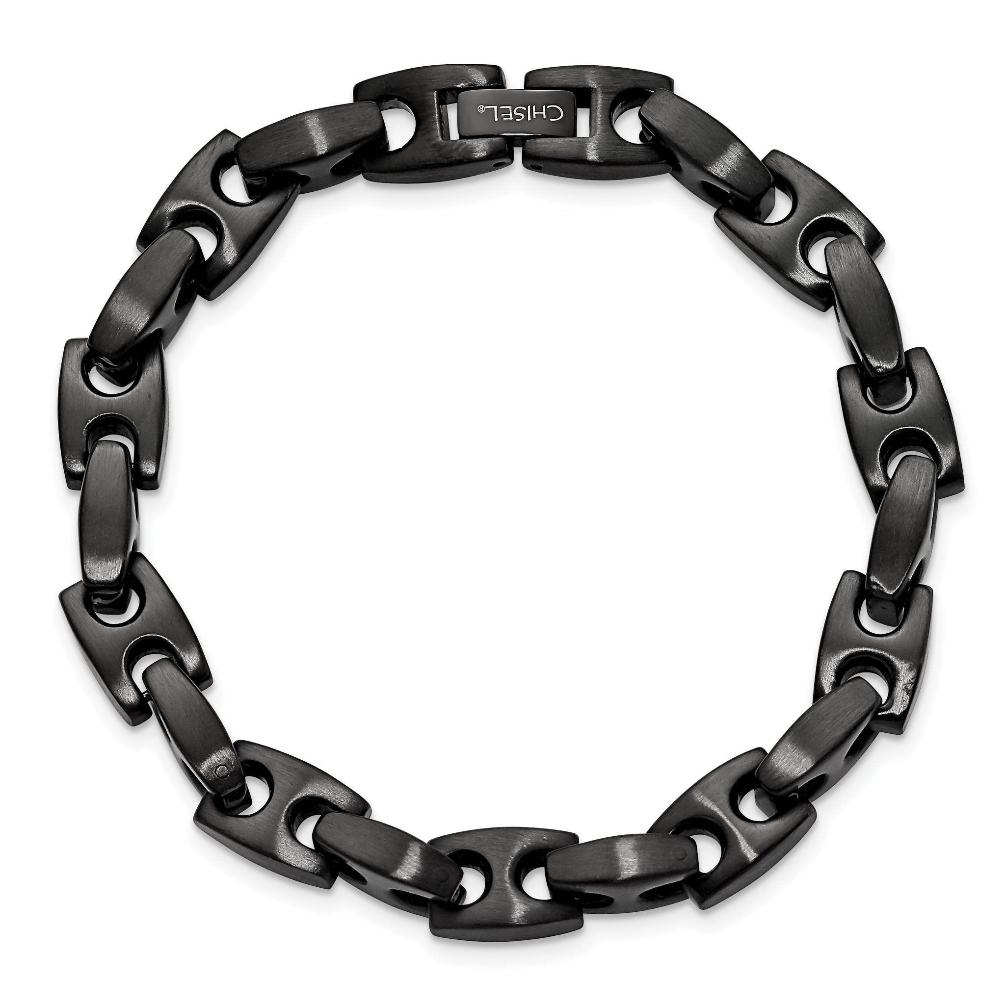 Stainless Steel Brushed Black IP-plated Link Bracelet for Men
