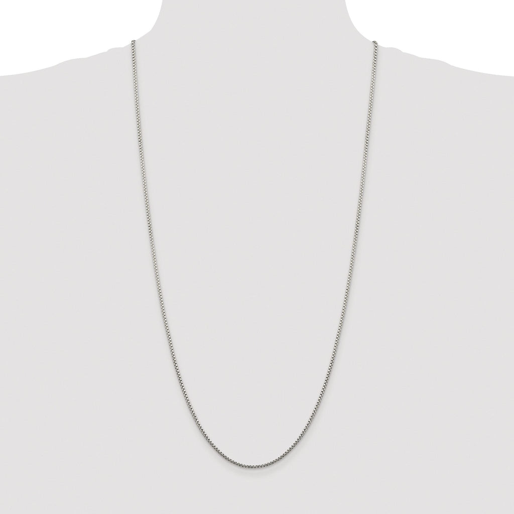 Diamond-Cut Round Box Chain Necklace in Sterling Silver