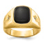 14k Cushion Onyx and AA Diamond Mens Ring