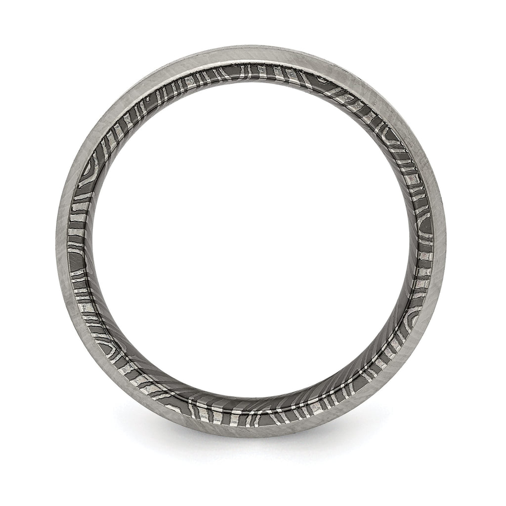 Beveled-Edge Comfort-Fit Wedding Band in Titanium, 7mm