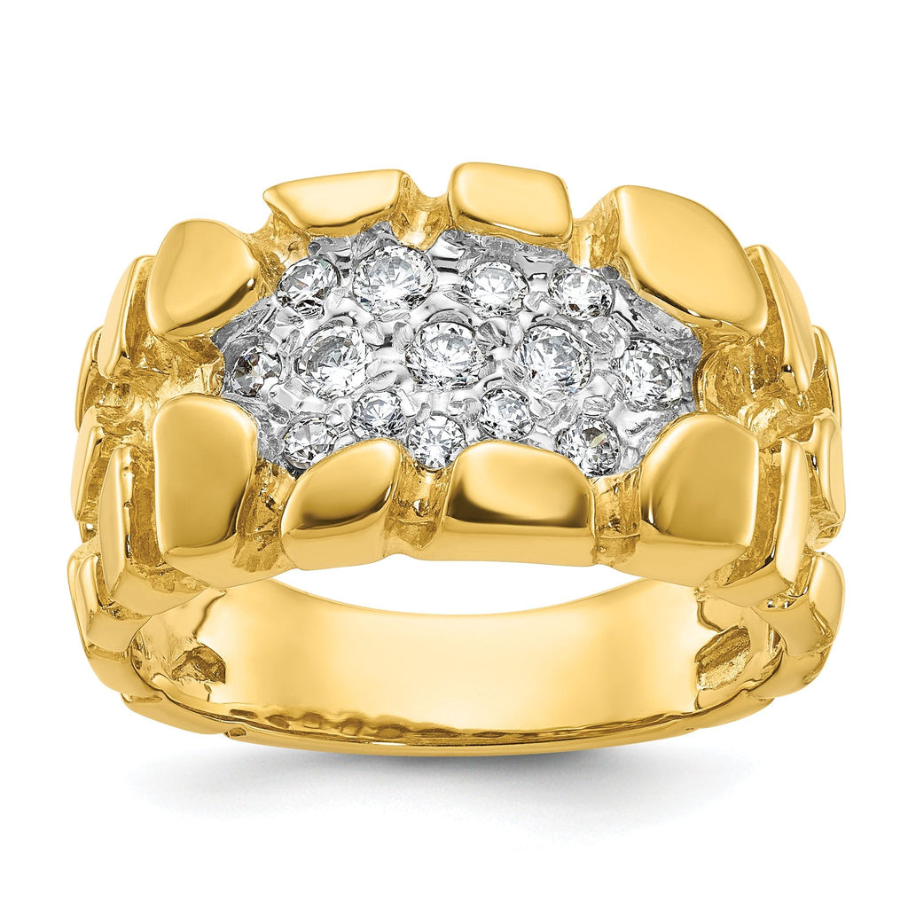14k Mens Diamond Nugget Cluster Ring Mounting, Mounting Only