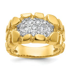 14k Mens Diamond Nugget Cluster Ring Mounting, Mounting Only