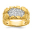 14k Mens Diamond Nugget Cluster Ring Mounting, Mounting Only