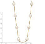 14K Gold Freshwater Pearl Necklace with Elegant 14-Station Design