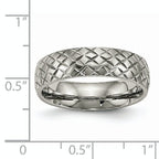Polished & Textured Wedding Band in Titanium, 6mm