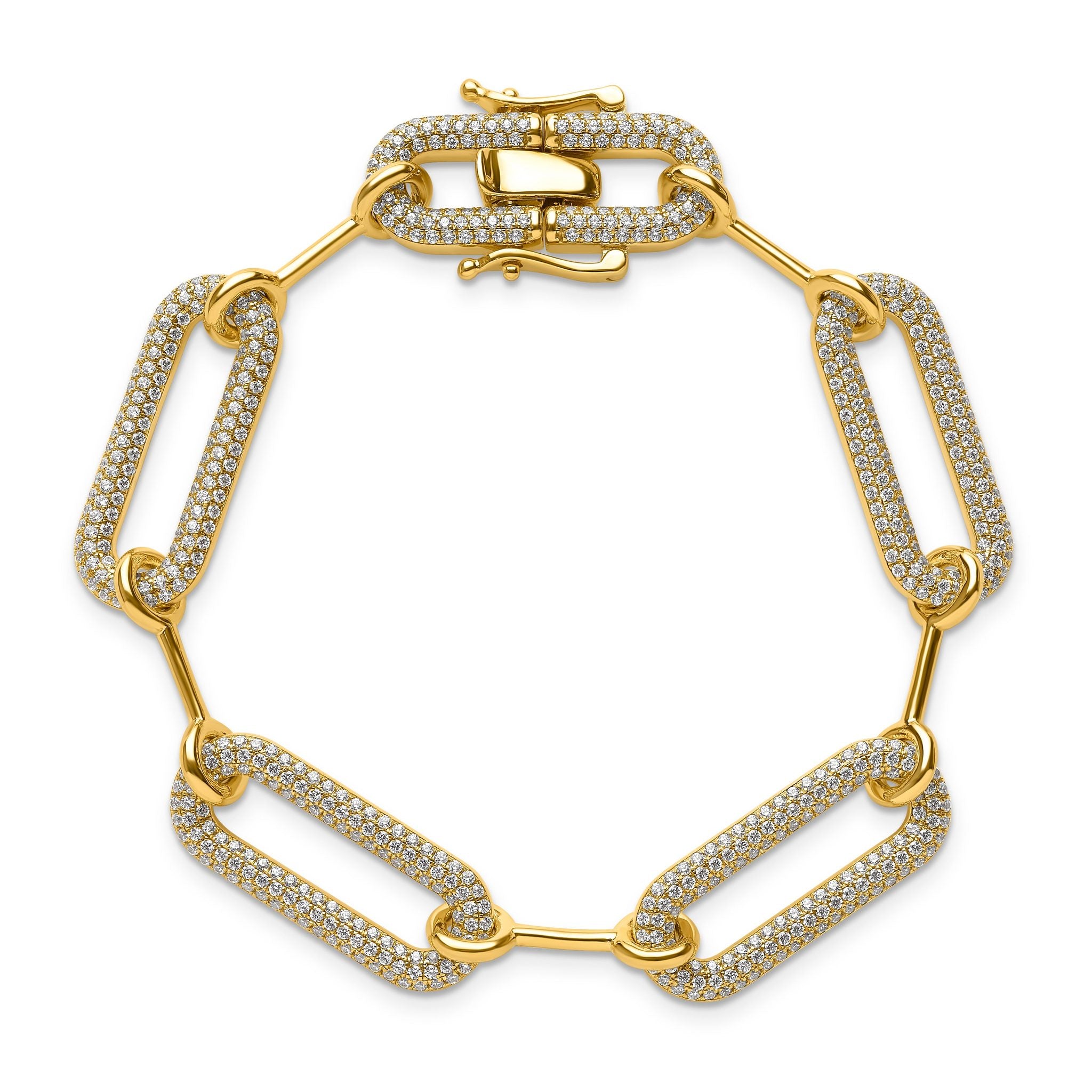14k 3 1/4 carat Lab Grown Diamond VS/SI+ G+ Fashion Link Bracelet