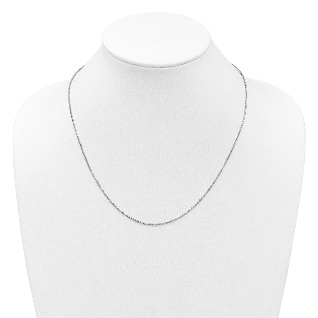 14K White Gold Adjustable 1.4mm D/C Open Franco Chain