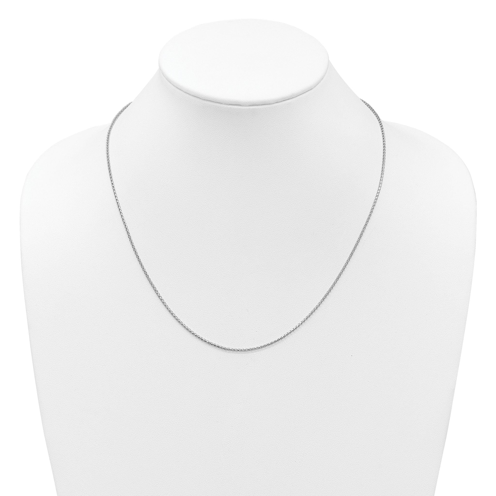 14K White Gold Adjustable 1.4mm D/C Open Franco Chain