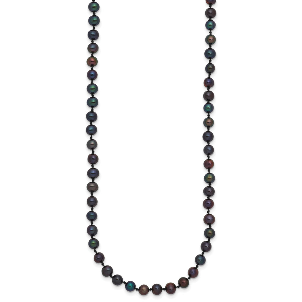 14k 4-5mm Black Near-Round Freshwater Cultured Pearl 7.5 inch Bracelet