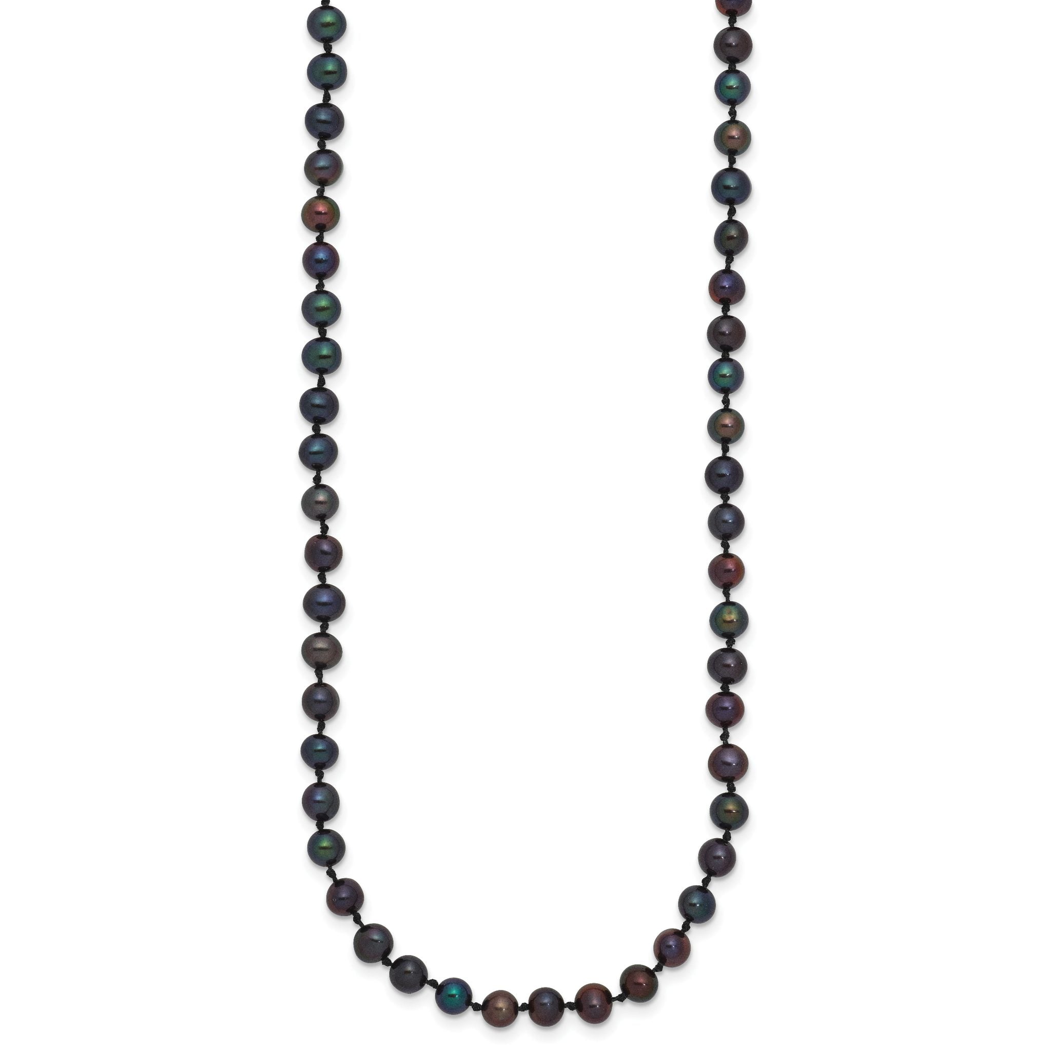 14k 4-5mm Black Near-Round Freshwater Cultured Pearl 7.5 inch Bracelet