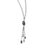 Sterling Silver Ruthenium-Plated Double Strand Necklace with Diamond-Cut Charm
