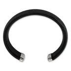 Stainless Steel Polished Black IP-plated Wire 18mm Cuff Bangle Bracelet