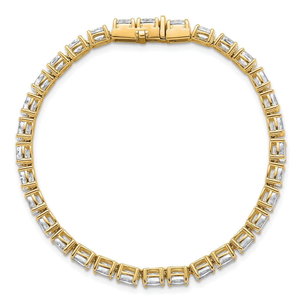 14k 9 7/8 carat Lab Grown Diamond VS/SI+ G+ Complete Oval Tennis Bracelet