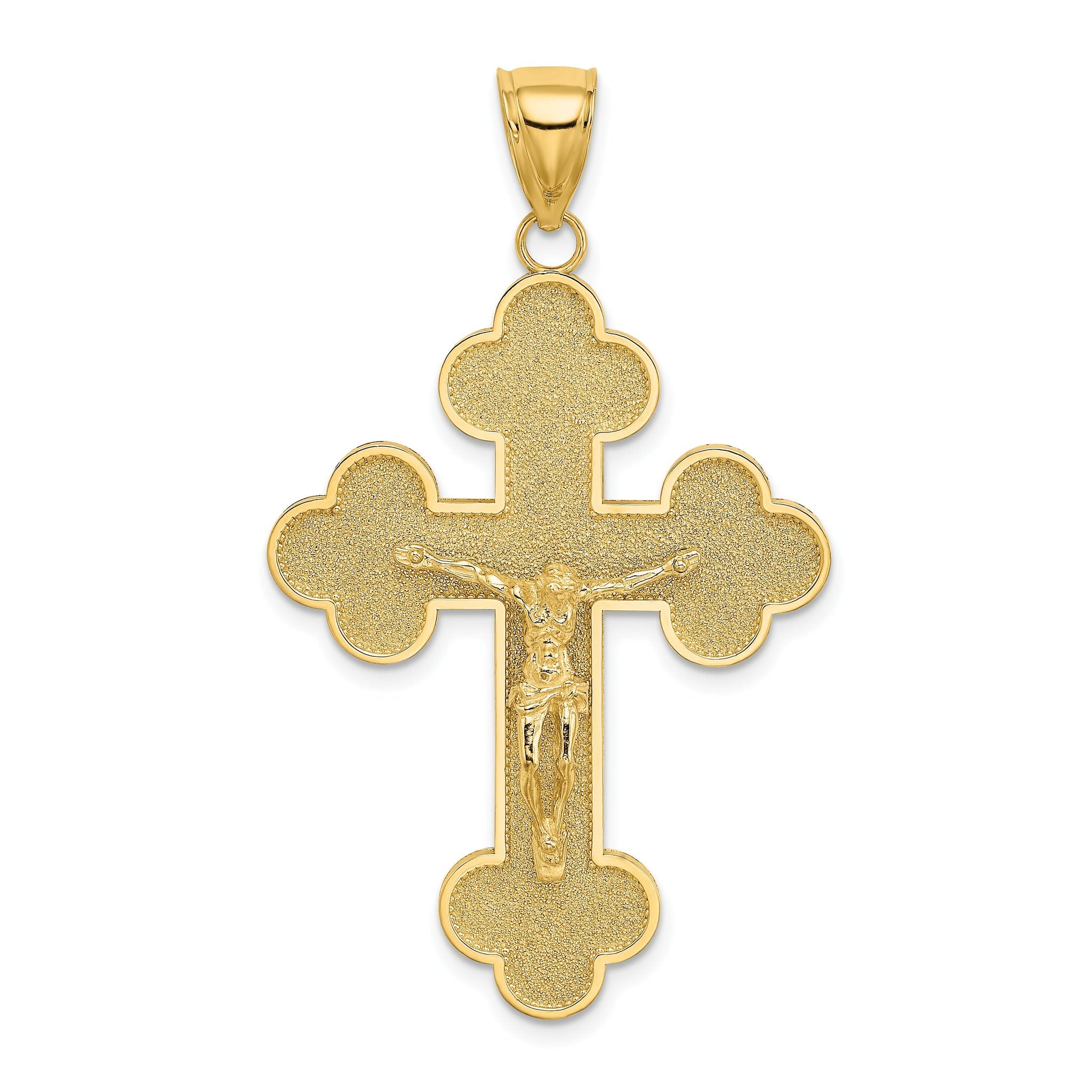 14K Crucifix W/ Budded Tips Charm Main image
