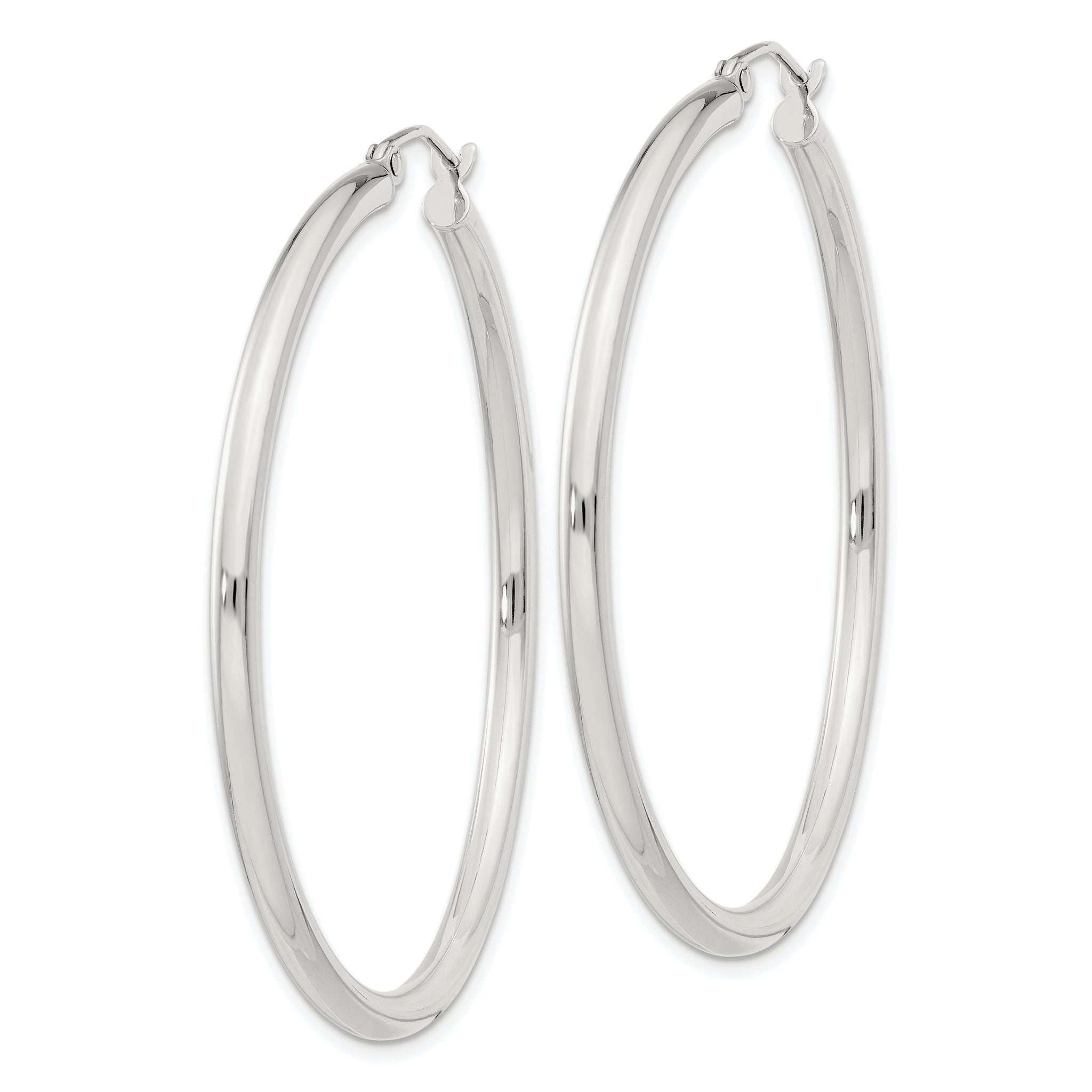 Sterling Silver 2.5mm Round Hoop Earrings Secondary image