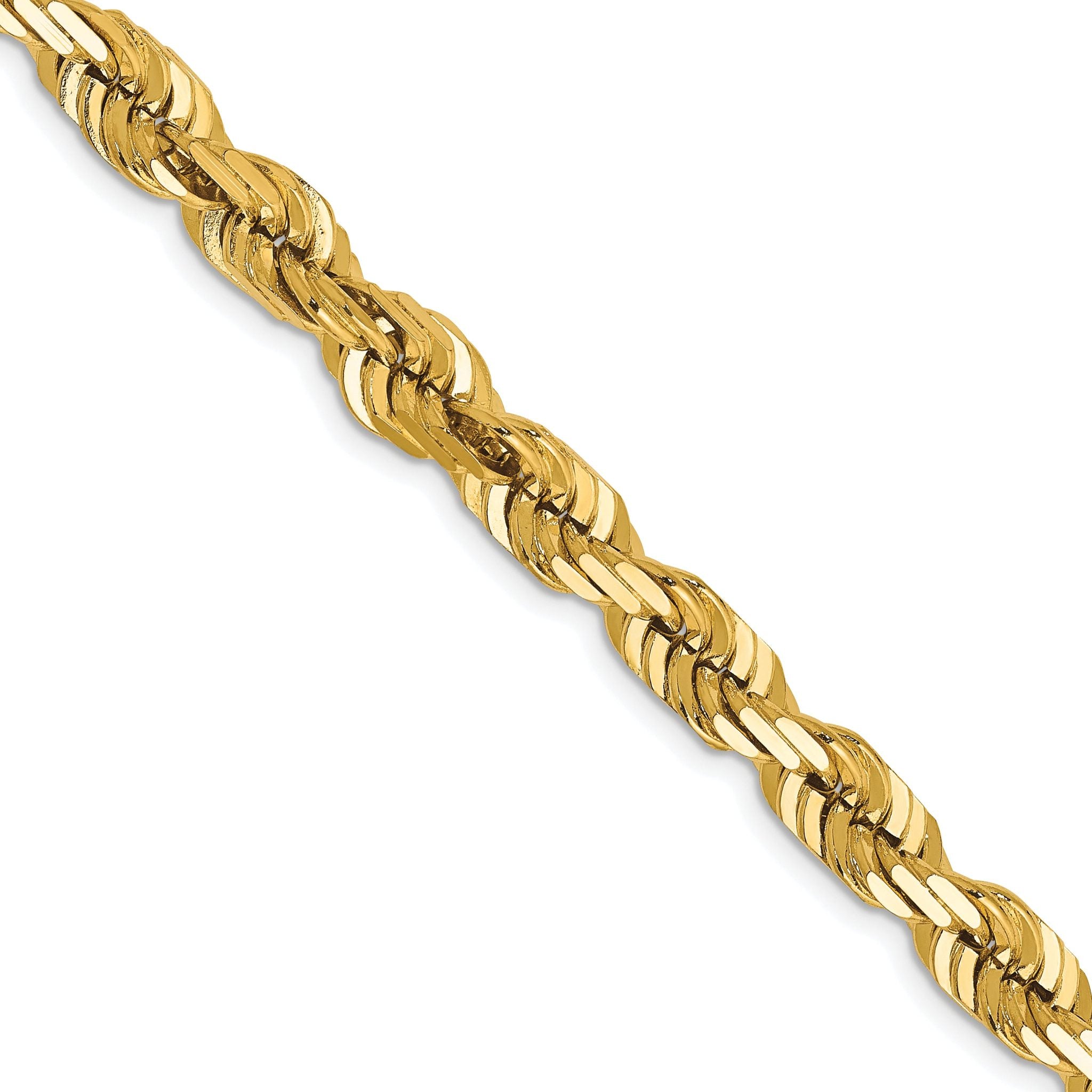 6.5mm 14K Yellow Gold Diamond-Cut Rope Chain Main image