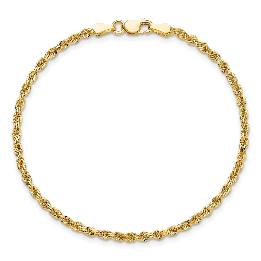 Diamond-Cut Rope Chain in 10K Yellow Gold, 2.25mm