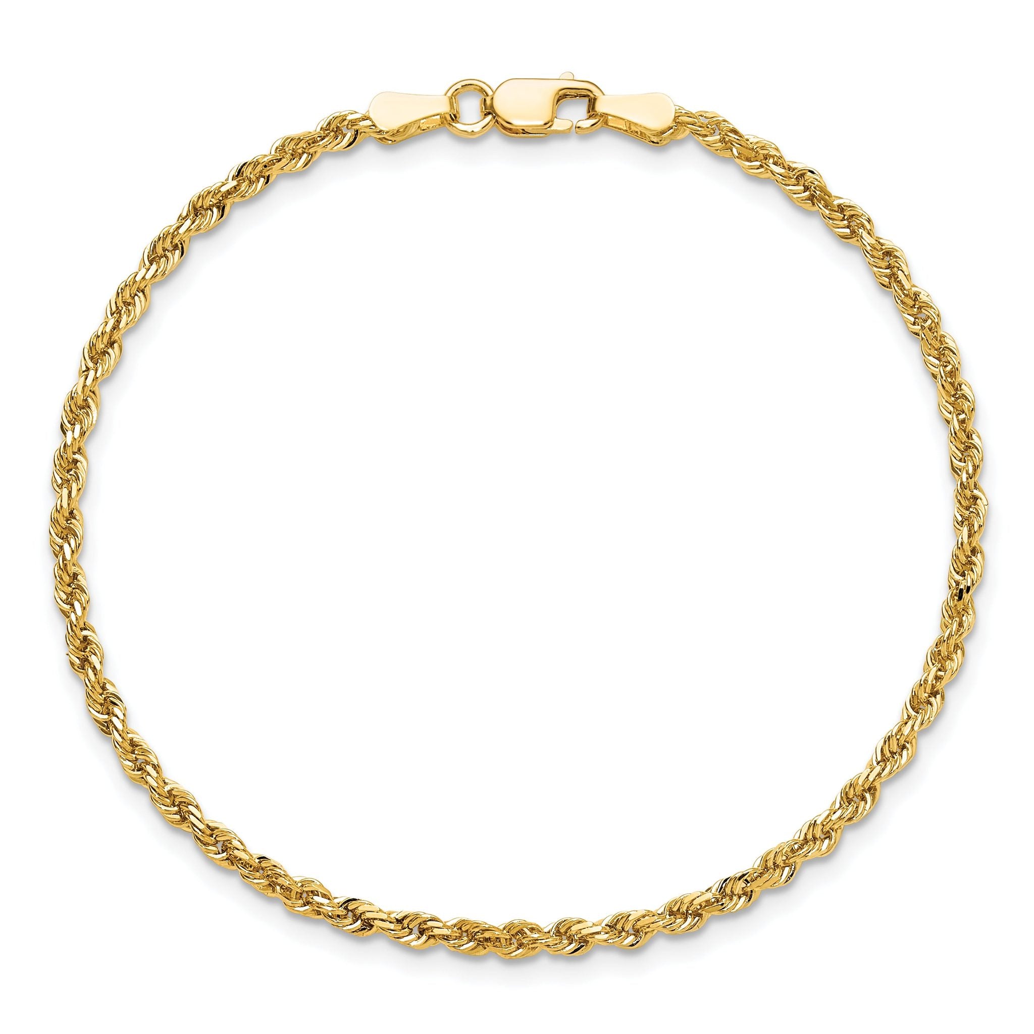 Diamond-Cut Rope Chain in 10K Yellow Gold, 2.25mm
