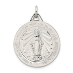 Sterling Silver 925 Miraculous Medal Pendant with Polished Palladium Finish