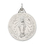 Sterling Silver 925 Miraculous Medal Pendant with Polished Palladium Finish