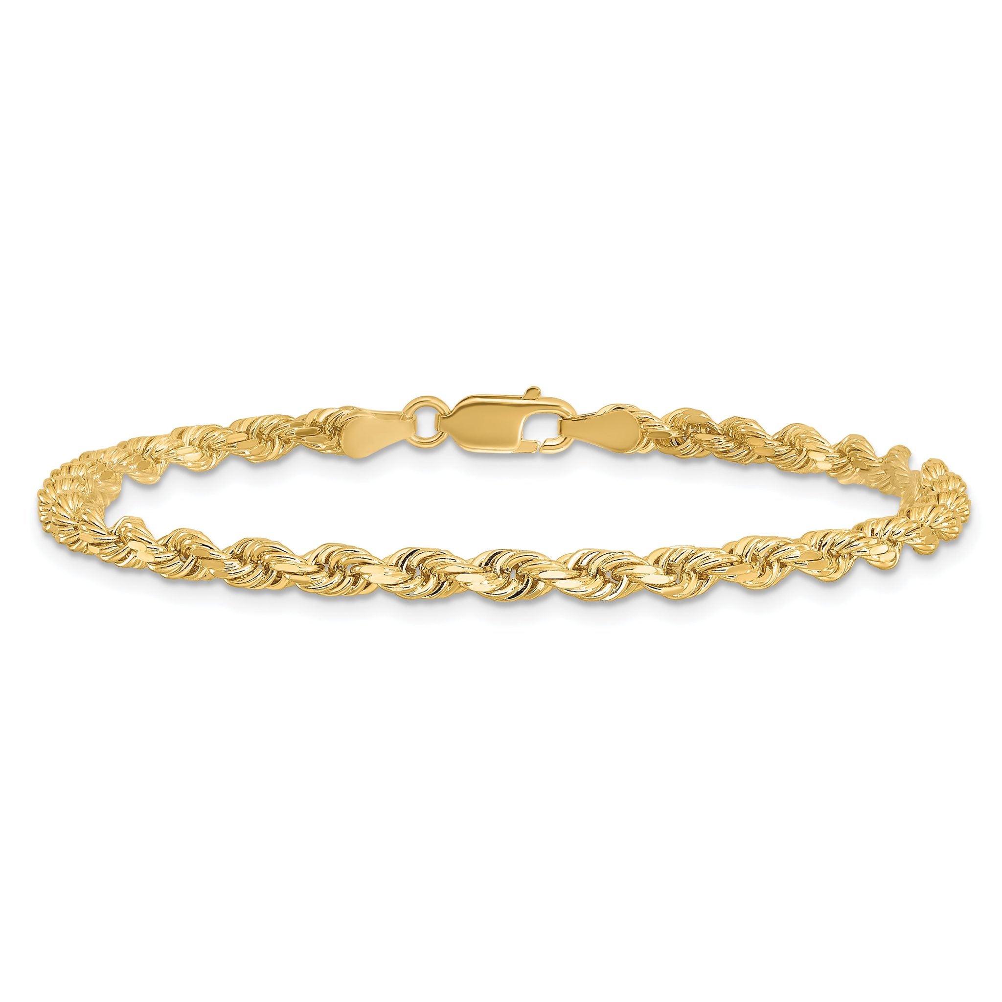 Diamond-Cut Rope Chain in 14K Yellow Gold, 3.5mm