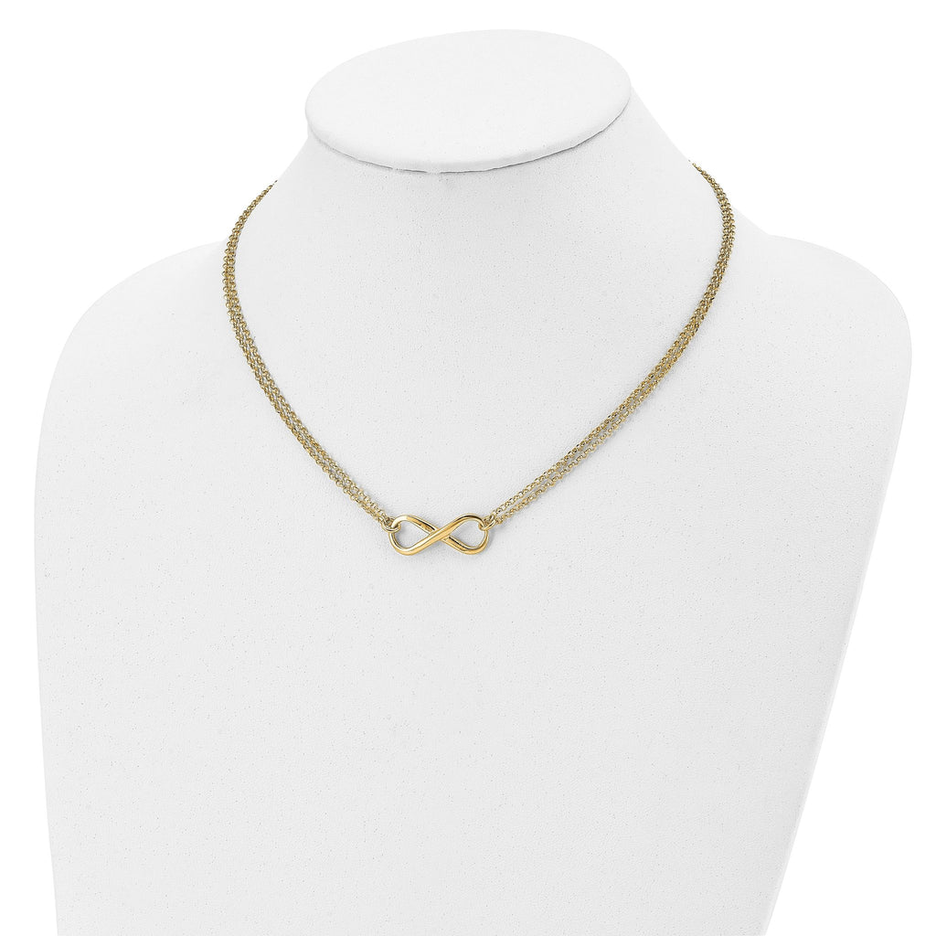 Sterling Silver Gold-plated Polished Infinity Symbol Necklace