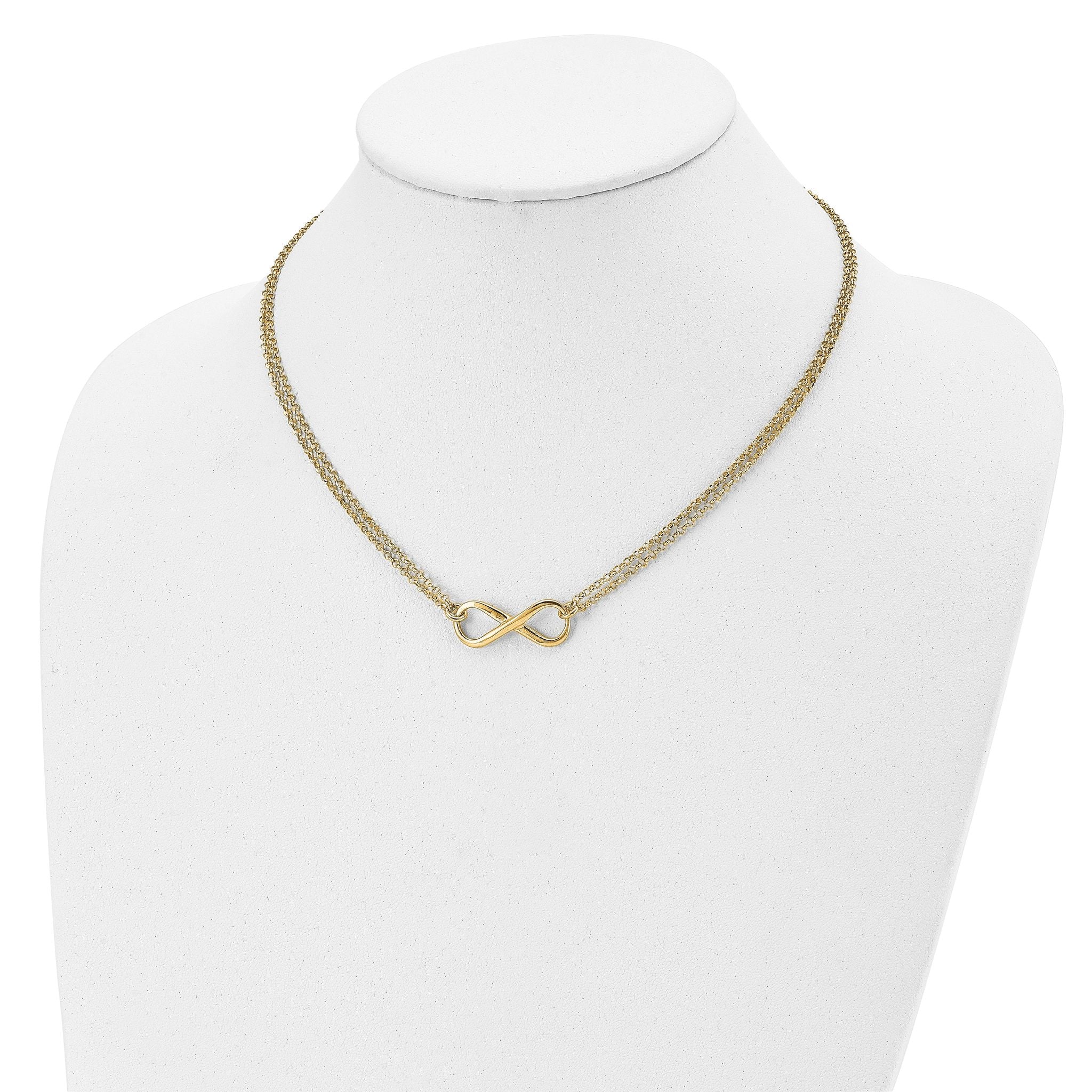 Sterling Silver Gold-plated Polished Infinity Symbol Necklace