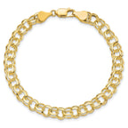 10k Solid Double Link Charm Bracelet