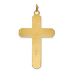 Sterling Silver 925 Polished Satin Cross Pendant with Rhodium Plating
