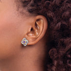Shey Couture Sterling Silver Rhodium-plated with 14k Accent 1.05Amethyst and .12Pink Quartz Earrings