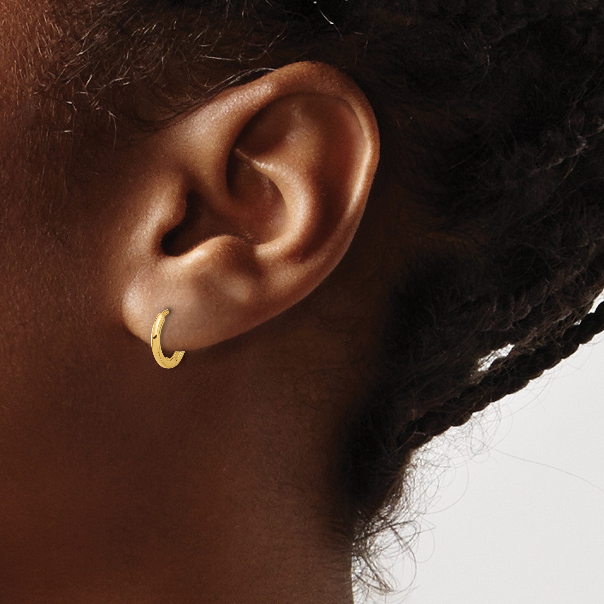 Polished Huggie Hoop Earrings in 14K Yellow Gold