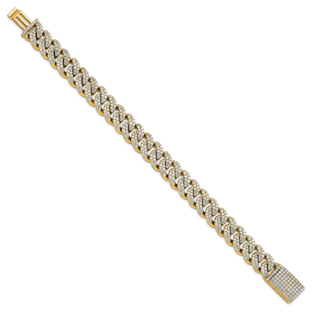 10 Karat 9 1/6 carat Lab Grown Diamond VS+ F+ Complete 4mm Pav‚ Cuban Link 8 Bracelet