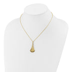 14K w/Black Enamel Polished Fancy w/1.25in ext. Necklace