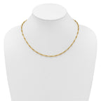 14k Polished 3.75mm Paperclip and Round Link 18 inch Necklace