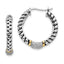 Sophia Jewelers Sterling Silver & 14K Gold Diamond Hoop Earrings Antiqued Elegance