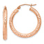 Sophia Jewelers 14K Rose Gold Diamond-Cut Hoop Earrings for Women